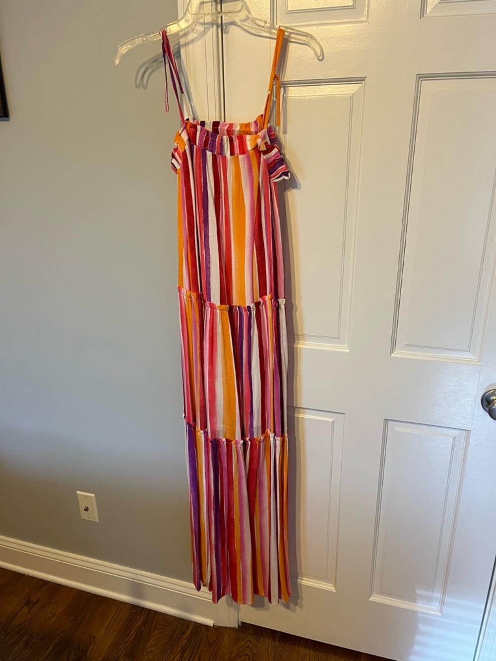 Ces Femme Striped Maxi Dress in Pink, Orange, Yellow, Purple
